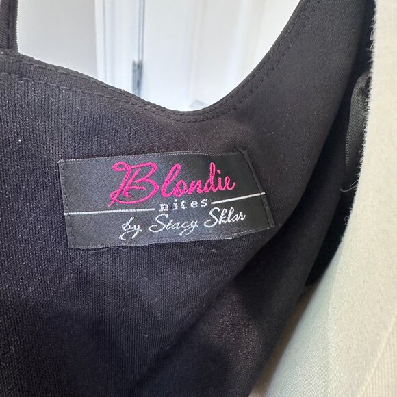 Blondie Nites Black Floral Halter Prom Wedding Guest Black Tie Maxi Dress Size 4 - Picture 9 of 9